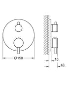 Grohe Ankastre Term. Banyo Bat. 2 Çık. Atrio Br.Hard Graphite-24358AL0