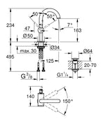 Grohe Lavabo Bataryası Atrio M Boyut - 24363AL0