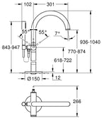 Grohe Atrio Yerden Küvet Bataryası Brushed Warm Sunset – 24368DL0