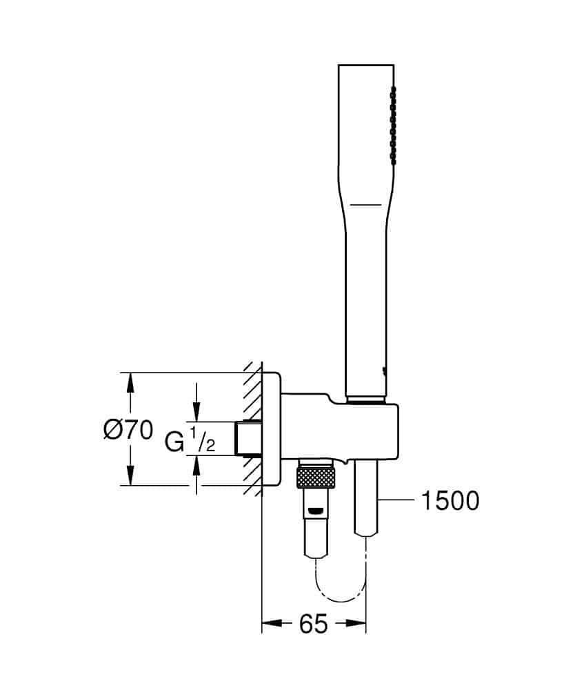 Grohe Su Çıkış Dirsekli El Duş Seti Euphoria Brushed Hard Graphite - 26404AL0