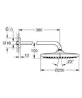 Grohe Tempesta 250 Tepe Duşu ve Dirseği 38 cm Brushed Warm Sunset – 26663DL0