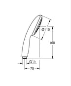 Grohe Tempesta 110 El Duşu Tek Akışlı, Rain - 27852003