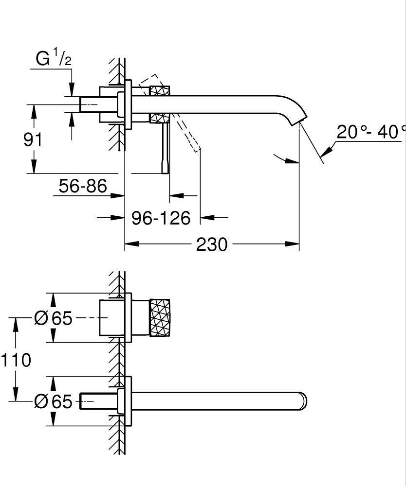 Grohe Essence İki Delikli Lavabo Bataryası L Boyut Krom – 29193PF1