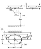 Grohe Airio Çanak Lavabo Beyaz 600x400 mm – 3996600H