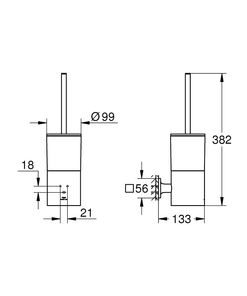 Grohe Allure Tuvalet Fırçası Seti Brushed Hard Graphite – 40340AL1