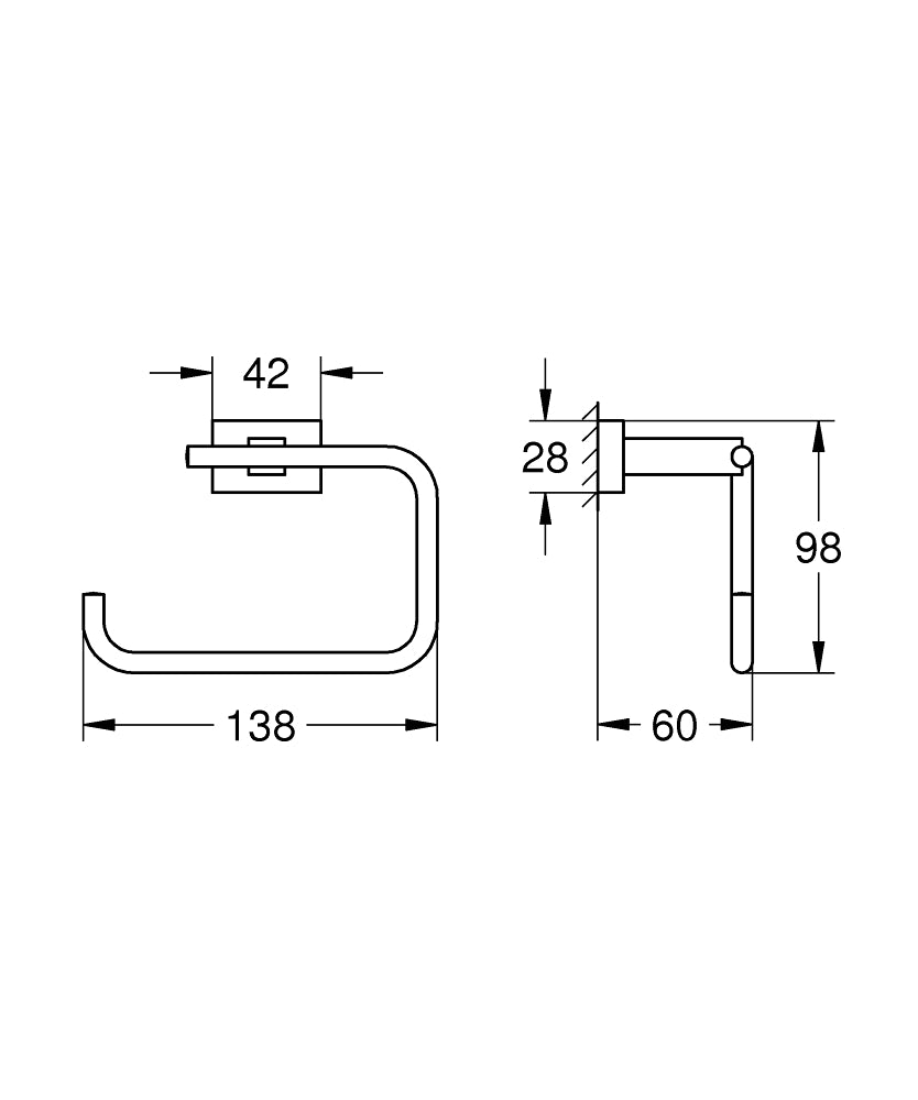 Grohe Essentials Cube Tuvalet Kağıtlık - 40507AL1