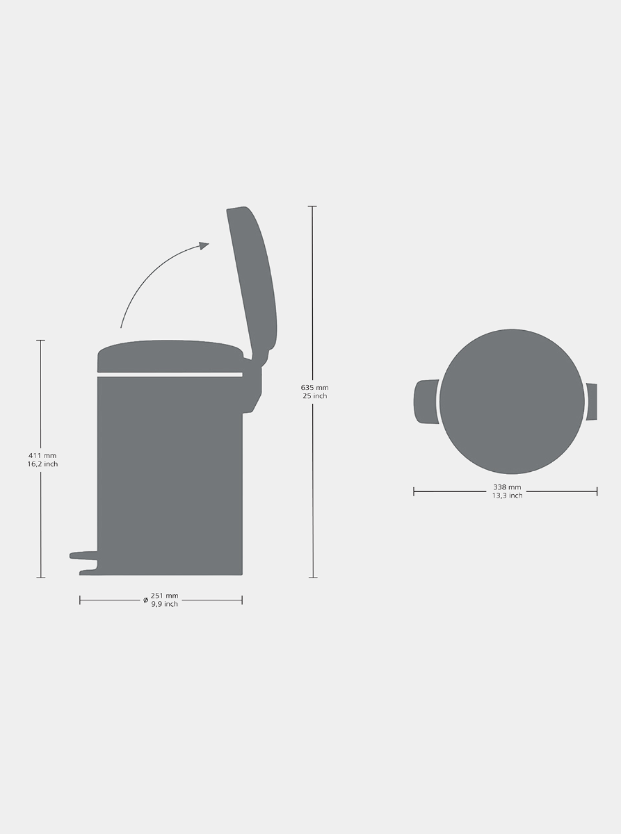 Brabantia Çöp Kutusu 12 litre Newicon Beyaz 111969