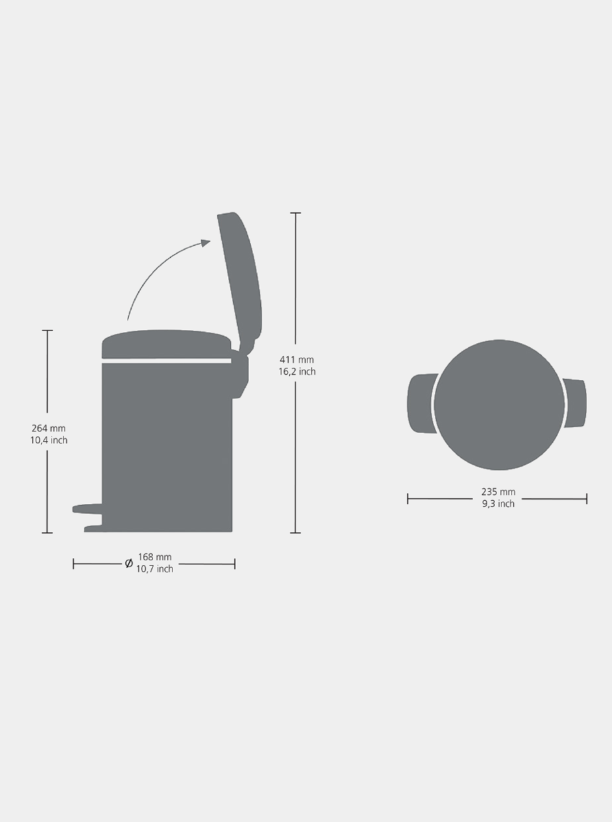 Brabantia Çöp Kutusu 3 litre Newicon Beyaz 112126
