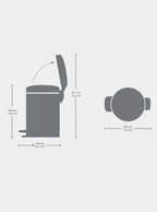 Brabantia Çöp Kutusu 3 lt Pedallı Newicon Fpp Mat Steel 112164