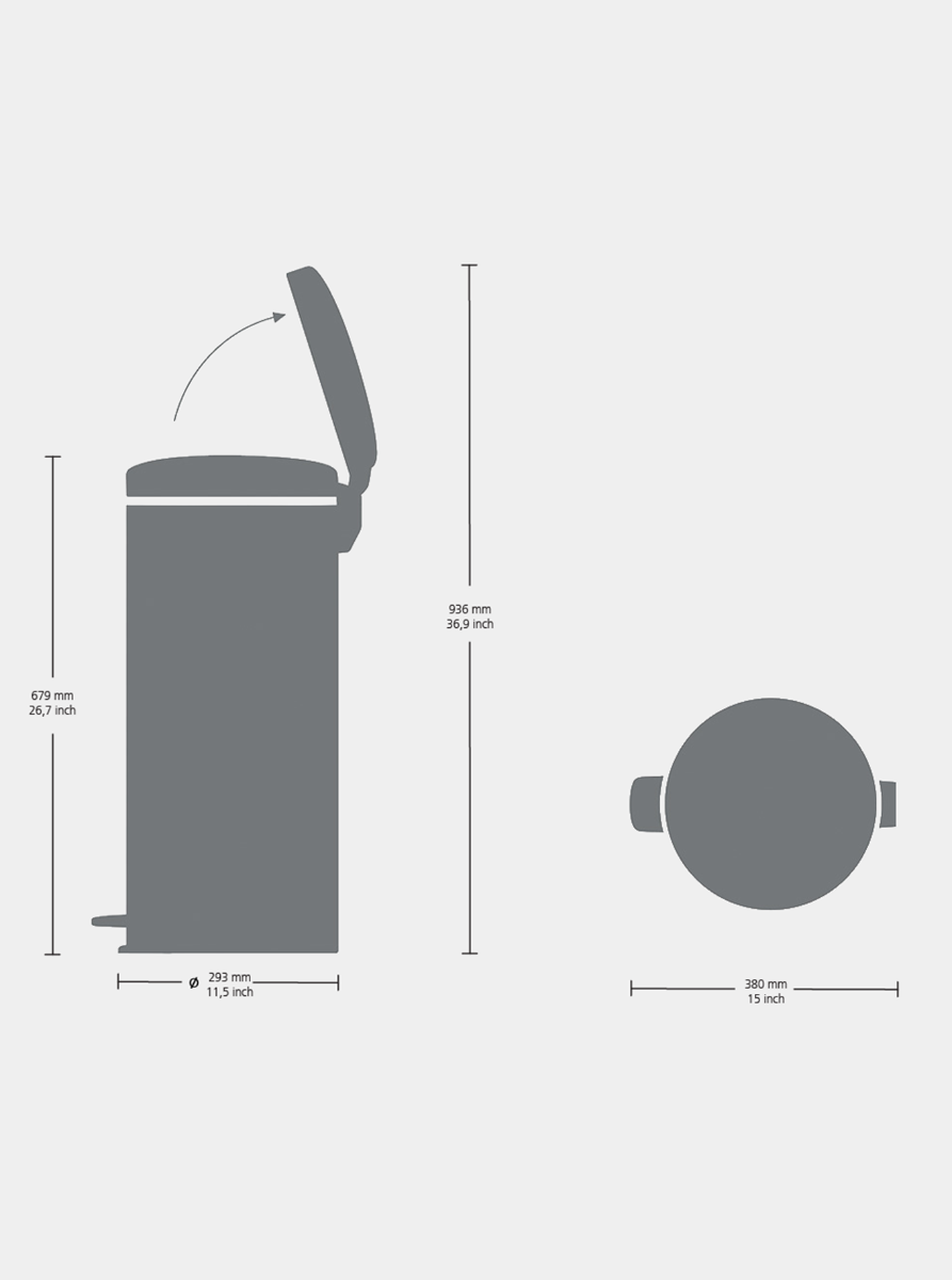 Brabantia Çöp Kutusu 30 litre Newicon Pedallı Krom 114366