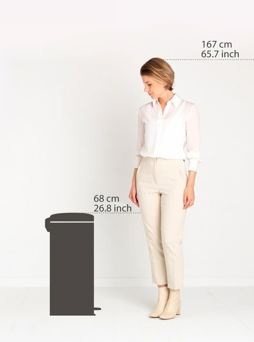 Brabantia Çöp Kutusu 30 litre Newicon Pedallı Platin 114441