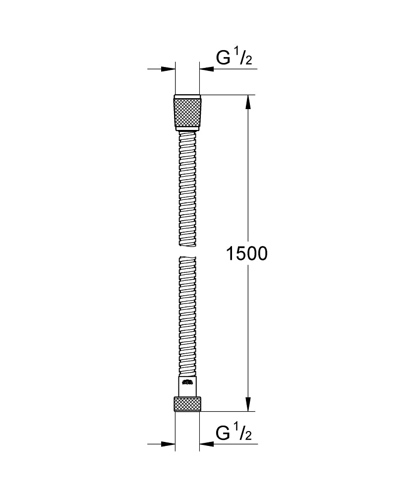 Grohe Relexaflex Metal Duş Hortumu 150 cm – 28143001 teknik çizim