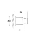 Grohe Rainshower® El Duşu Askısı Brushed Hard Graphite - 27074AL0 teknik çizim