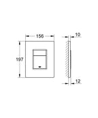 Grohe Gömme Rezervuar Kumanda Paneli ABS Mat Krom - 38732P00 teknik çizim