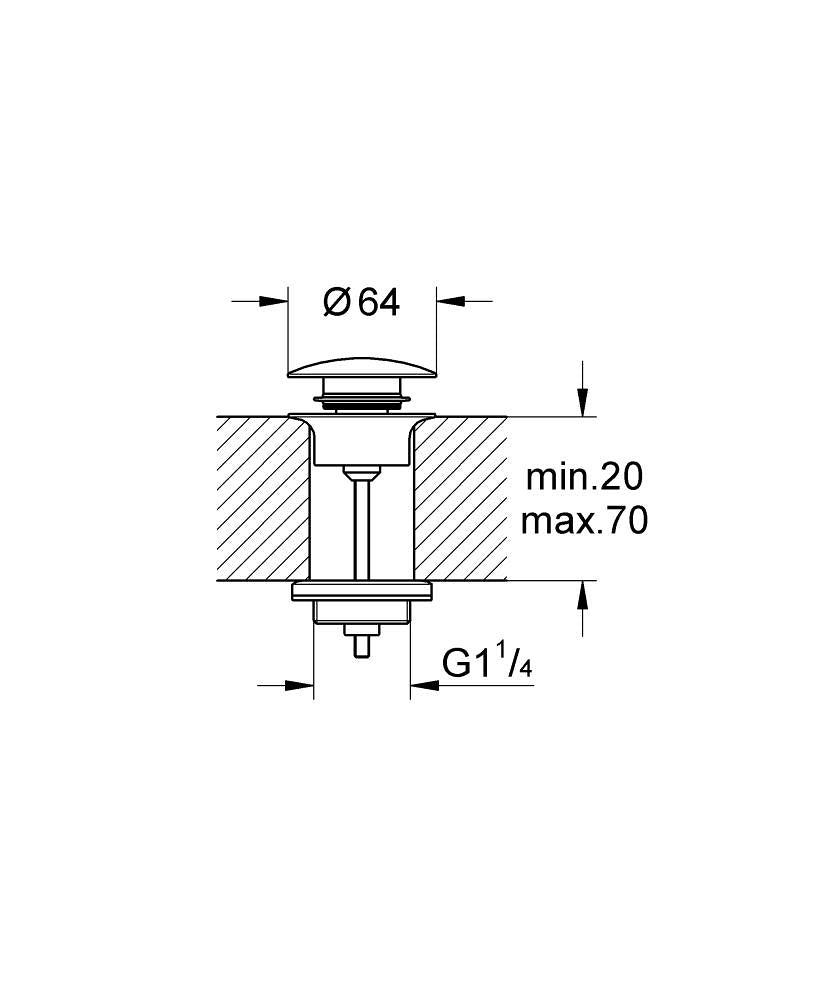 Grohe Bas-Aç Gider Seti Brushed  Warm Sunset - 65807DL0 teknik çizim