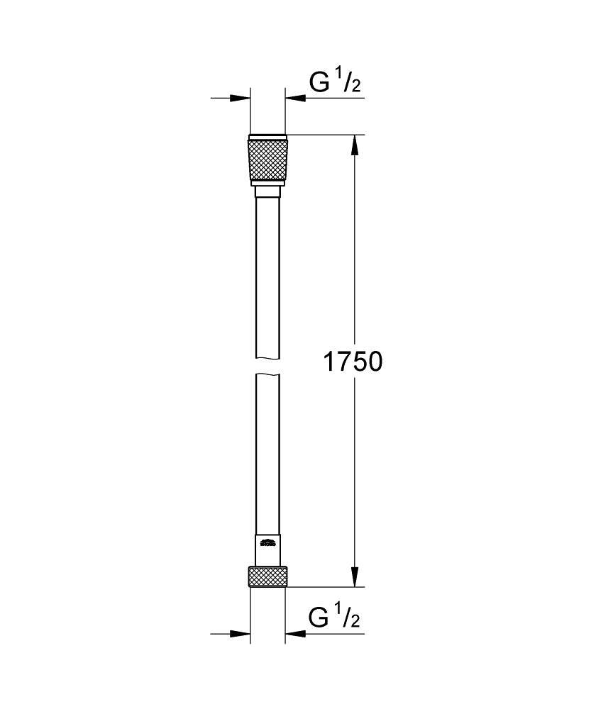 Grohe Plastik Silverfleks Duş Spiral Hortumu 175 cm Warm Sunset - 28388DA1 teknik çizim
