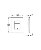 Grohe Gömme Rezervuar Kumanda Paneli Krom / Beyaz Cam - 38845MF0 teknik çizim