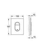 Grohe Gömme Rezervuar Kumanda Paneli ABS Mat Krom - 38844P00 teknik çizim