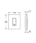 Grohe  Ankastre Pisuar Valf Paneli Manuel ABS Mat Krom - 38784P00 teknik çizim