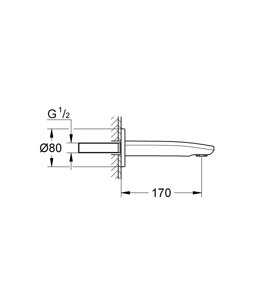 Grohe Eurostyle Cosmopolitan Çıkış Ucu - 13276002 teknik çizim