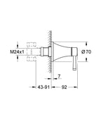 Grohe Ankastre Stop Valf Grandera Krom – 29420000 teknik çizim