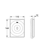 Grohe Fotoselli Ankastre Pisuar Valf Paneli Elekt. Krom- 37336001 teknik çizim