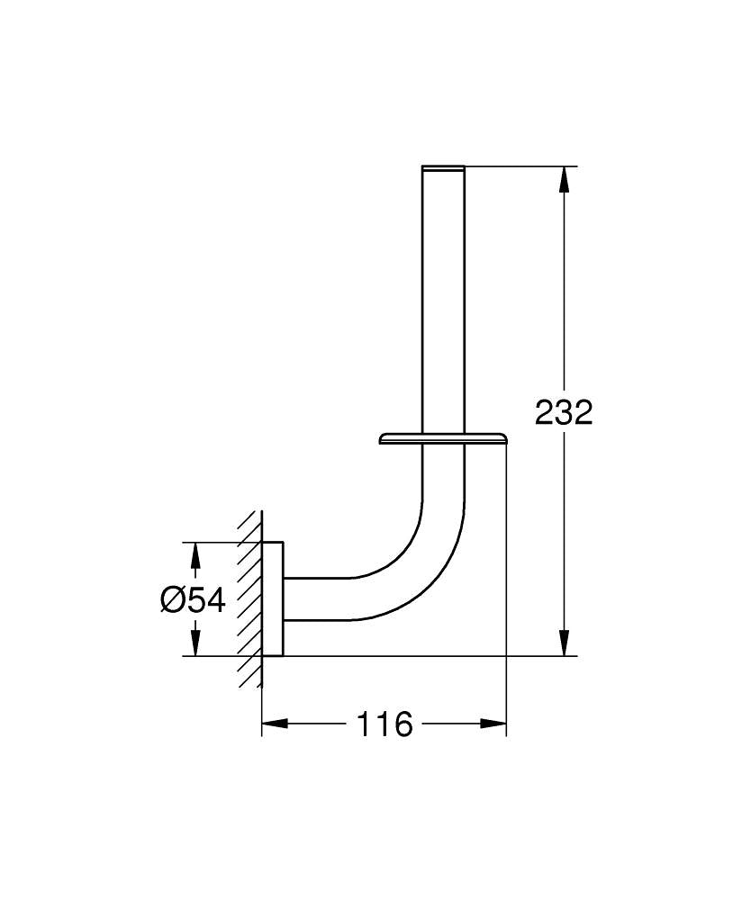 Grohe Tuvalet Kağıtlık Yedek Essentials Brushed  Warm Sunset - 40385DL1 teknik çizim