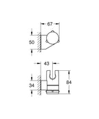 Grohe Tempesta Hareketli El Duşu Askısı Mat Siyah - 275952431 teknik çizim