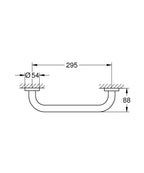 Grohe Essentials Banyo Tutamağı Tutunma Barı Mat Siyah - 1024712430 teknik çizim