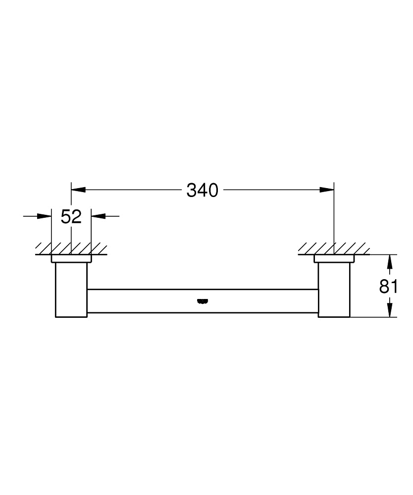 Grohe Essentials Cube Banyo Tutamağı - 40514001 teknik çizim