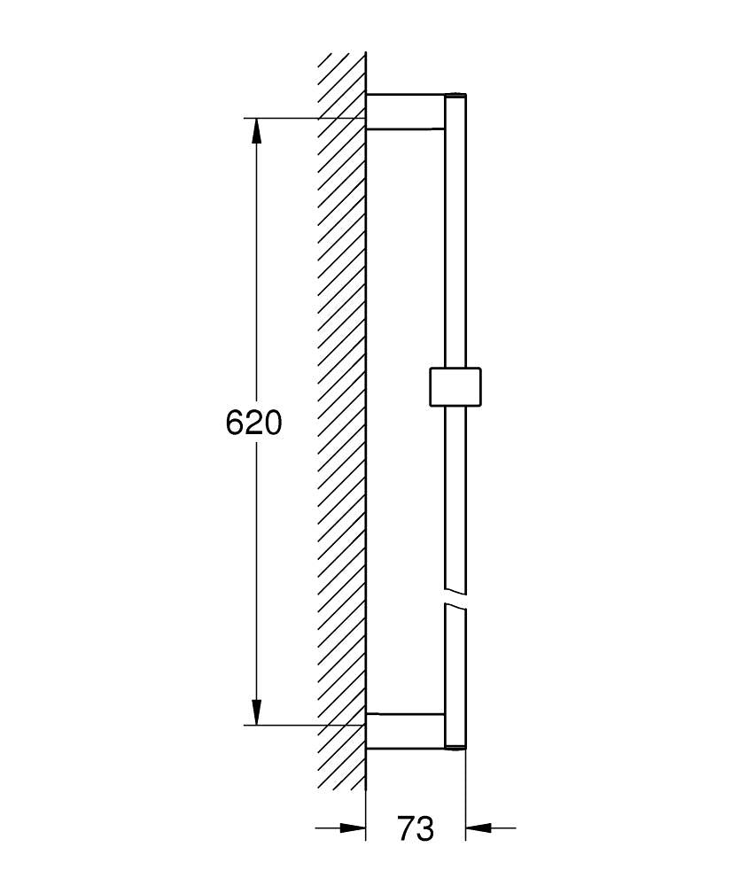 Grohe Euphoria  Cube Duş Sürgüsü, 600 Mm - 27892000 teknik çizim
