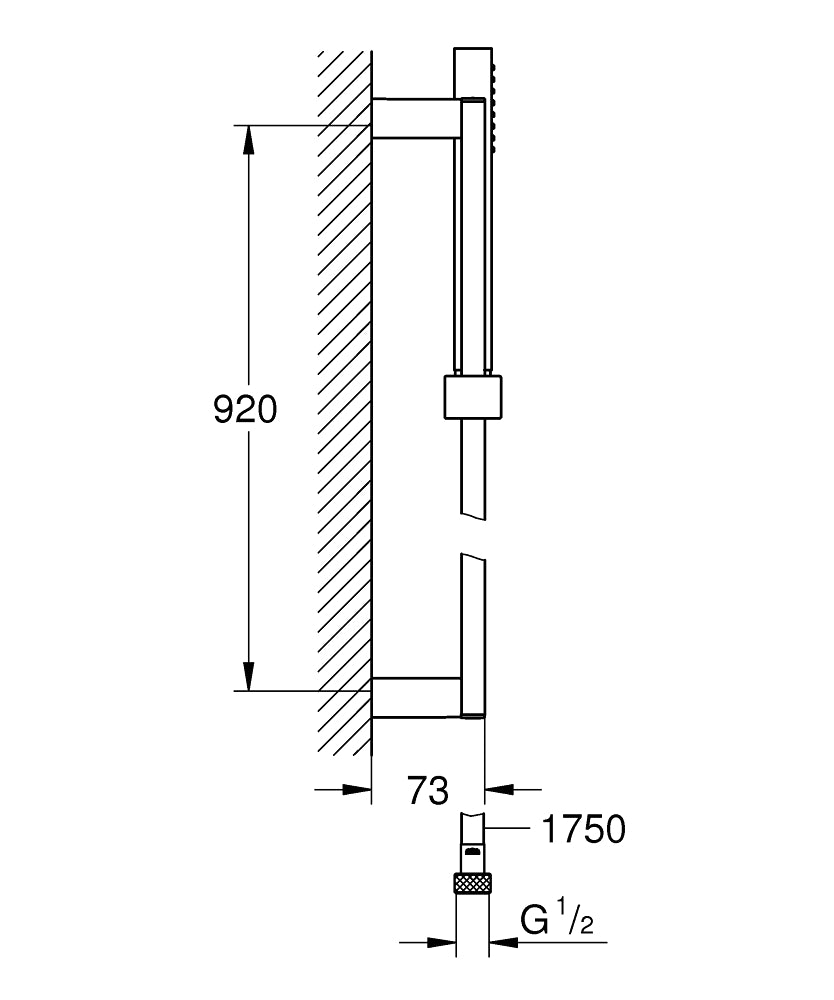 Grohe Euphoria Cube Stick Sürgülü Duş Seti- 27700000 teknik çizim