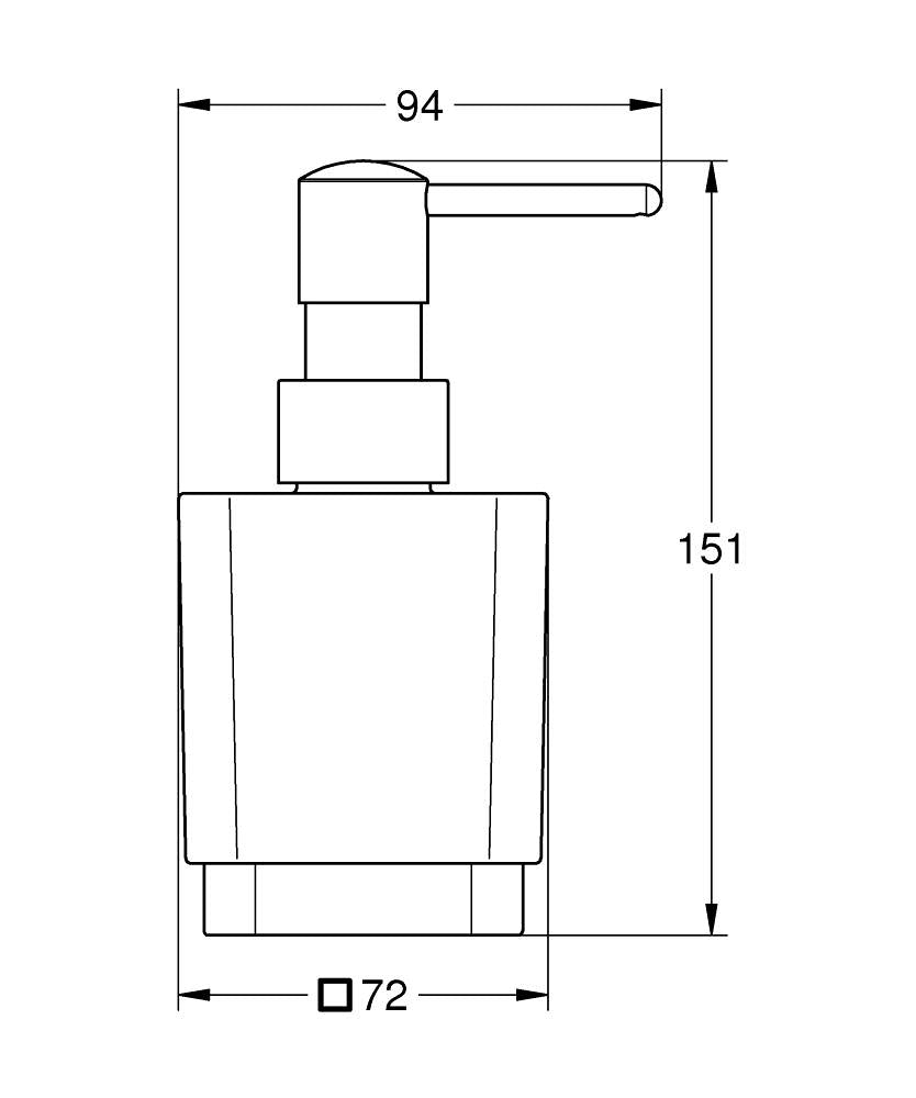Grohe Selection Cube Sıvı Sabunluk - 40805000 teknik çizim
