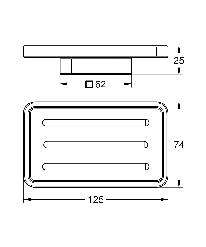 Grohe Selection Cube Sabunluk - 40806000 teknik çizim