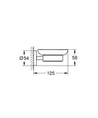 Grohe Sabunluk Seti Essentials Super Steel - 40444DC1 teknik çizim