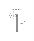 Grohe Essentials Halka Havluluk Mat Siyah - 1024612430 teknik çizim