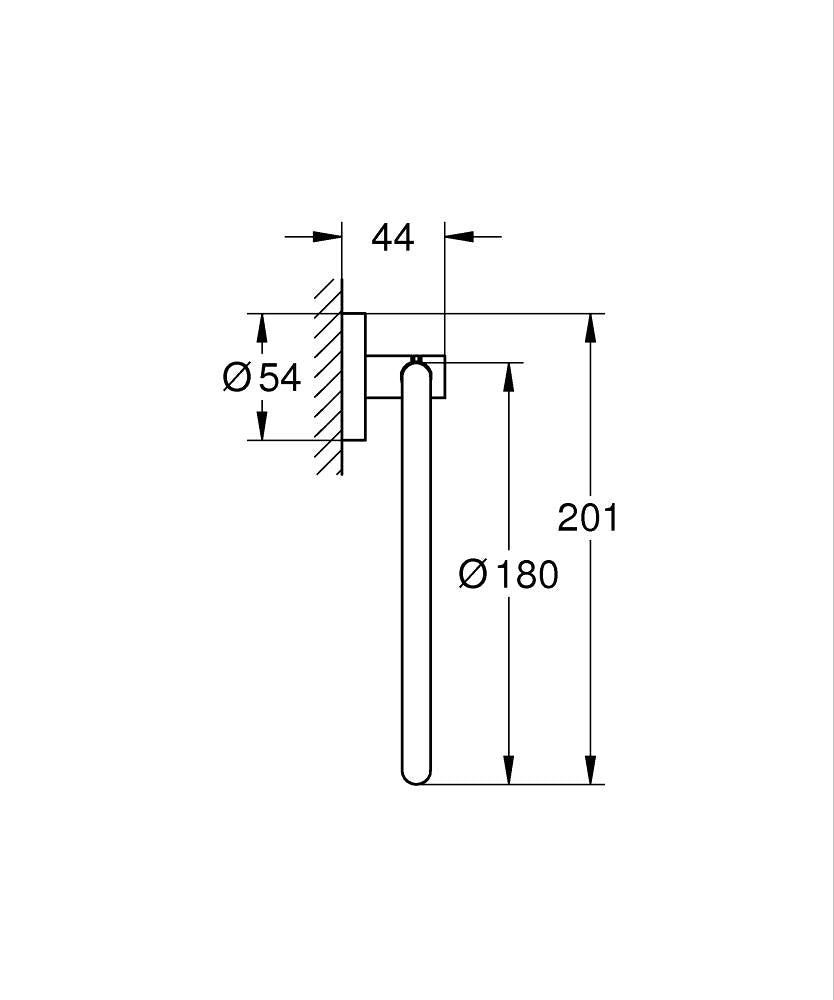 Grohe Essentials Halka Havluluk Warm Sunset - 40365DA1 teknik çizim