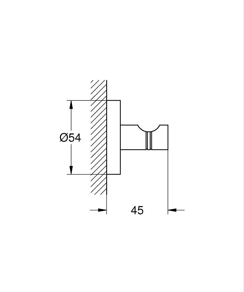 Grohe Bornoz Askısı Essentials Brushed Hard Graphite - 40364AL1 teknik çizim