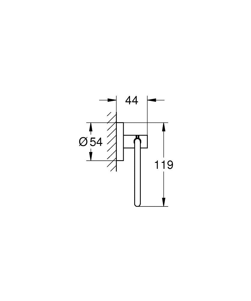 Grohe Tuvalet Kağıtlık Essentials Brushed Cool Sunrise - 40689GN1 teknik çizim