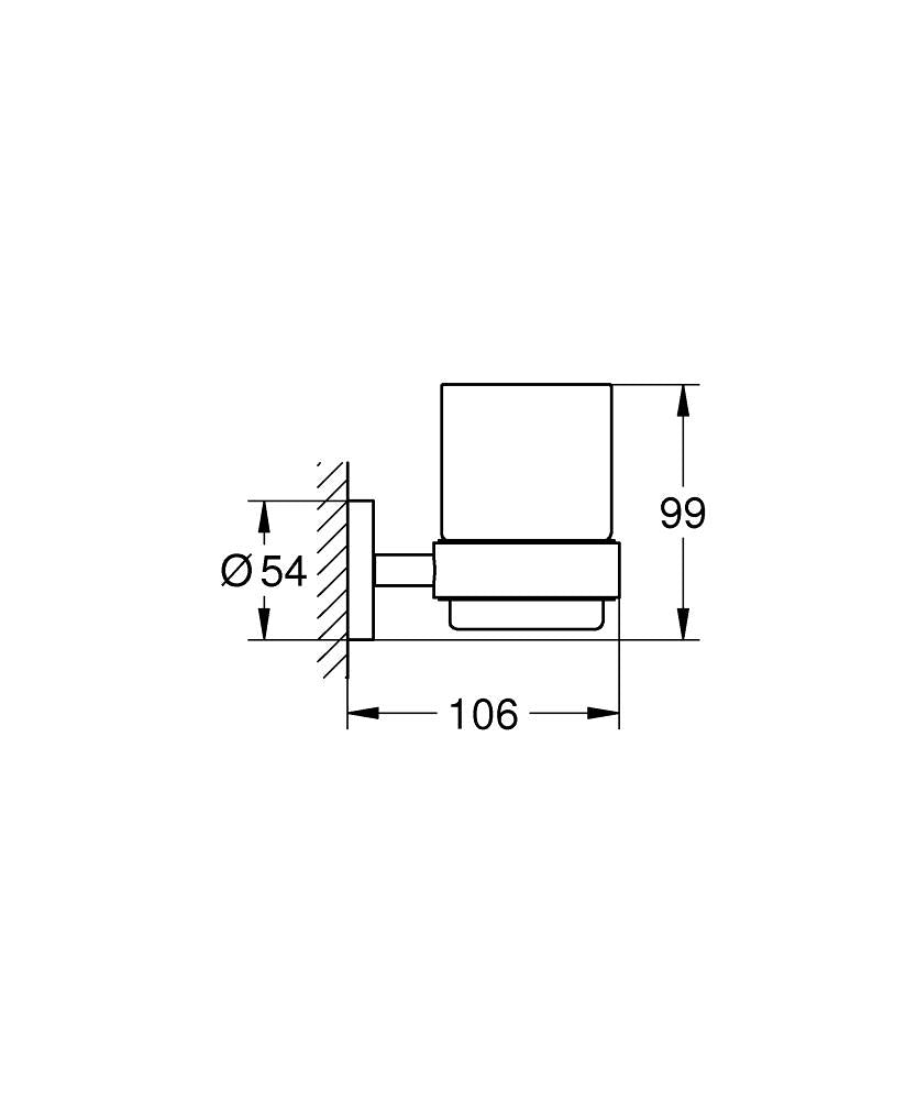 Grohe Diş Fırçalık Seti Essentials Krom - 40447001 teknik çizim