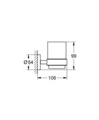 Grohe Diş Fırçalık Seti Essentials Mat Siyah - 1022562430 teknik çizim
