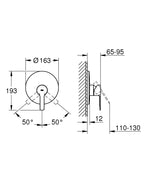 Grohe Lineare Ankastre Duş Bataryası 19296001 teknik çizim