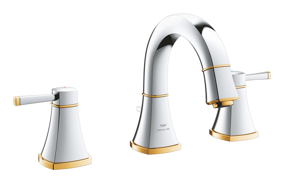 Grohe Lavabo Bataryası 3 Delikli Grandera M–Boyut Krom/Altın – 20624IG0