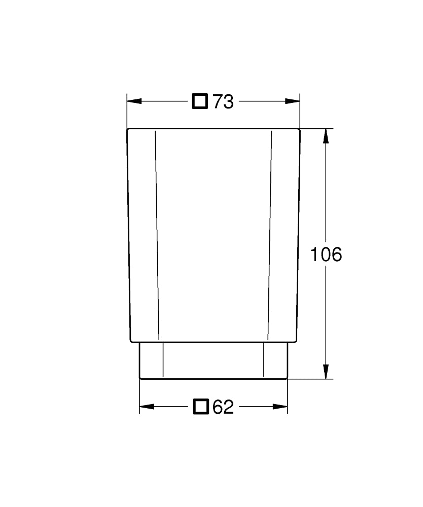 Grohe Selection Cube Diş Fırçalık Camı - 40783000 teknik çizim