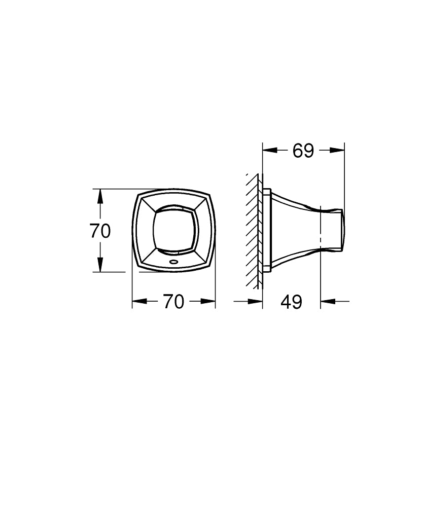 Grohe Grandera Shower Holder - 26896000 teknik çizim