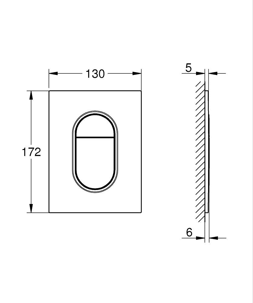 Grohe Arena Cosmopolitan S Kumanda Paneli - 37624Sh0 teknik çizim