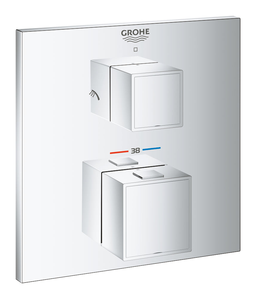 Grohe Grohtherm Cube Termostatik Banyo Duş Bataryası 2 çıkışlı divertörlü- 24154000