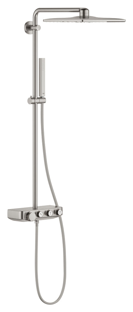Grohe Euphoria Smartcontrol System 310 Cube Duo Duvara Monte Termostatik Bataryalı Duş Sistemi SuperSteel - 26508DC0