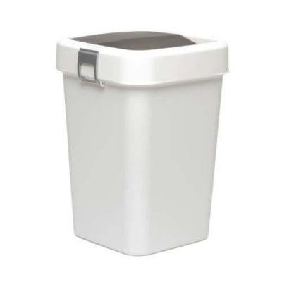 Motek Çöp Kutusu Comfort Beyaz Kilitli ve Sallanır Kapak 8 litre
