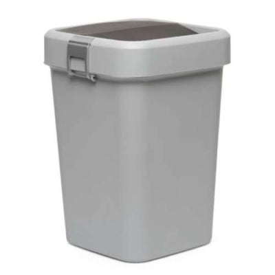 Motek Çöp Kutusu Comfort Gri Kilitli ve Sallanır Kapak 18 litre